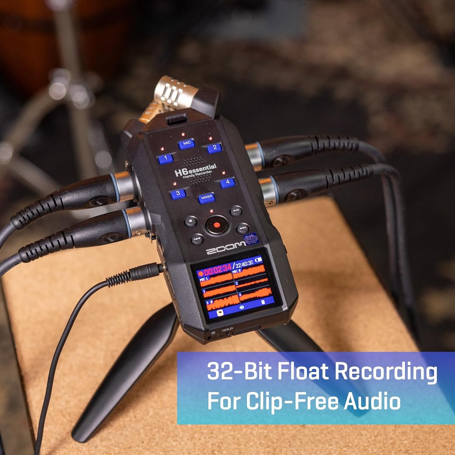 Zoom H6 Essential Handheld Recorder for Musicians, Podcasters & Filmmakers with Stereo Microphones, 4 XLR/TRS Inputs, 6 Tracks of 32-Bit Float Recording, & USB Audio Interface