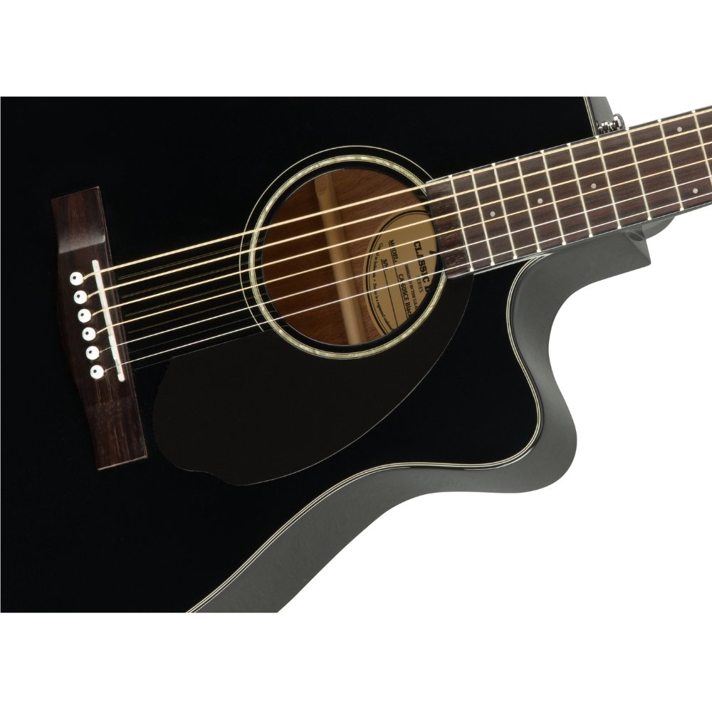 Fender CC-60SCE Concert Acoustic Guitar, Walnut Fingerboard, Black, 0970153006