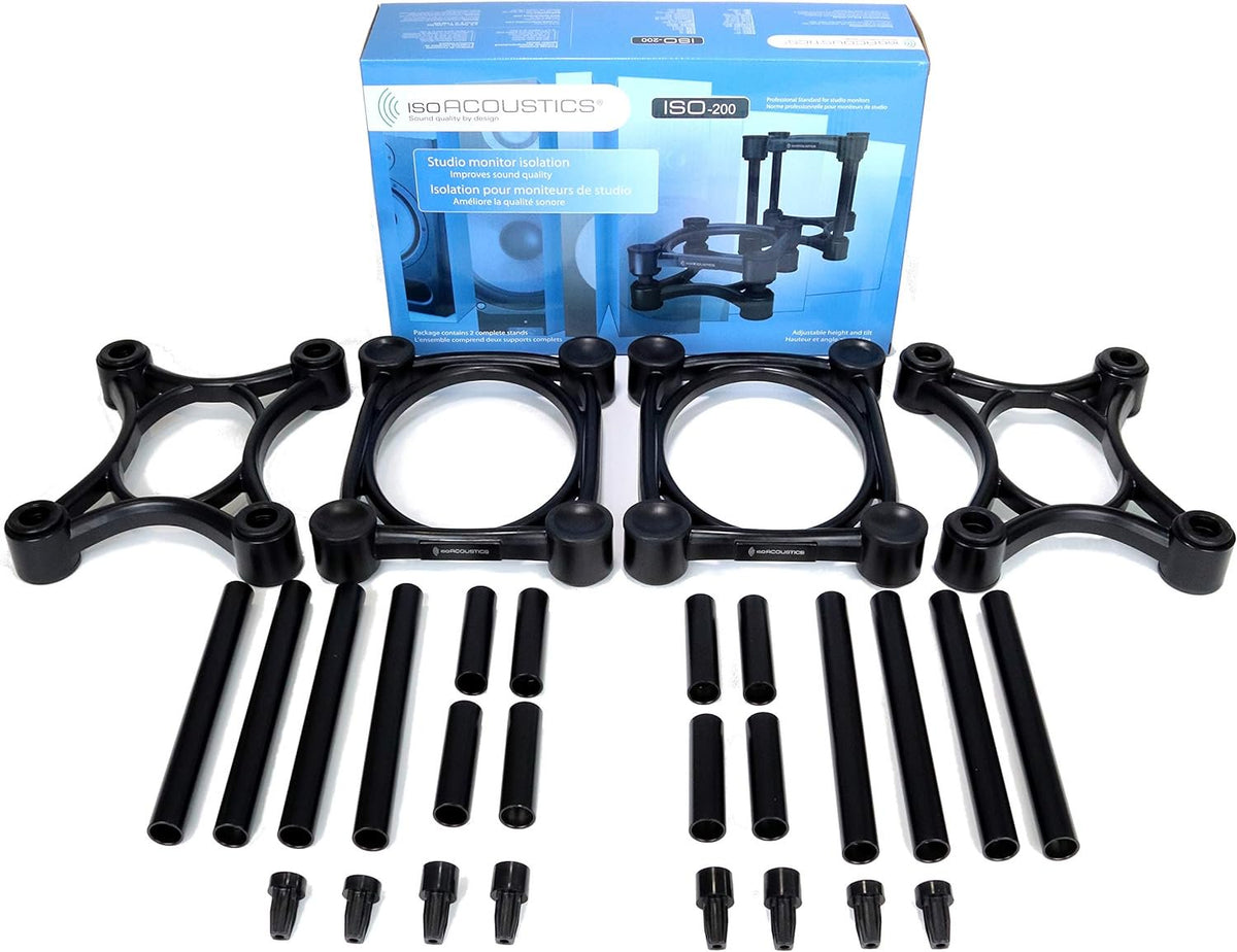 IsoAcoustics ISO-Stand Series Speaker Isolation Stands – Height & Tilt Adjustable, Pair