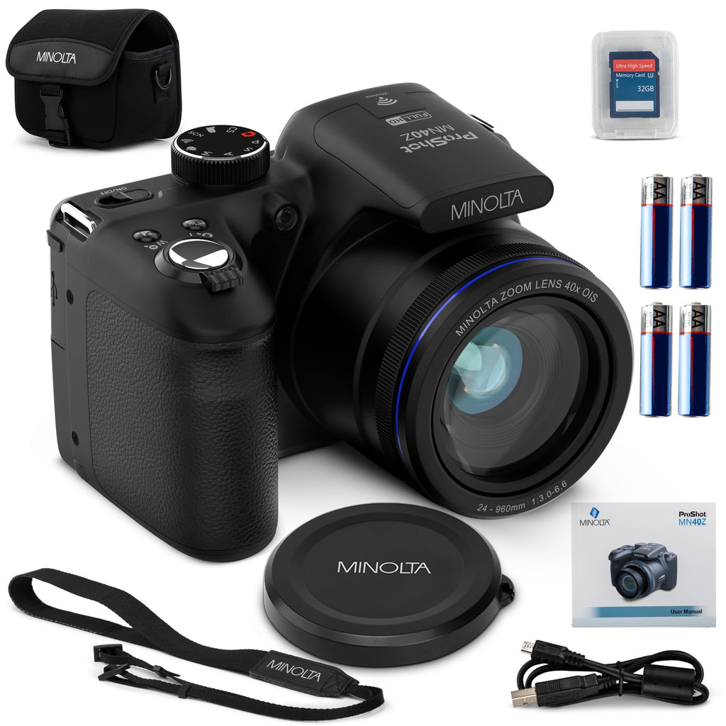 Minolta MN40Z 20MP Digital Camera – 40x Optical Zoom, 1080p FHD Video, 3.0