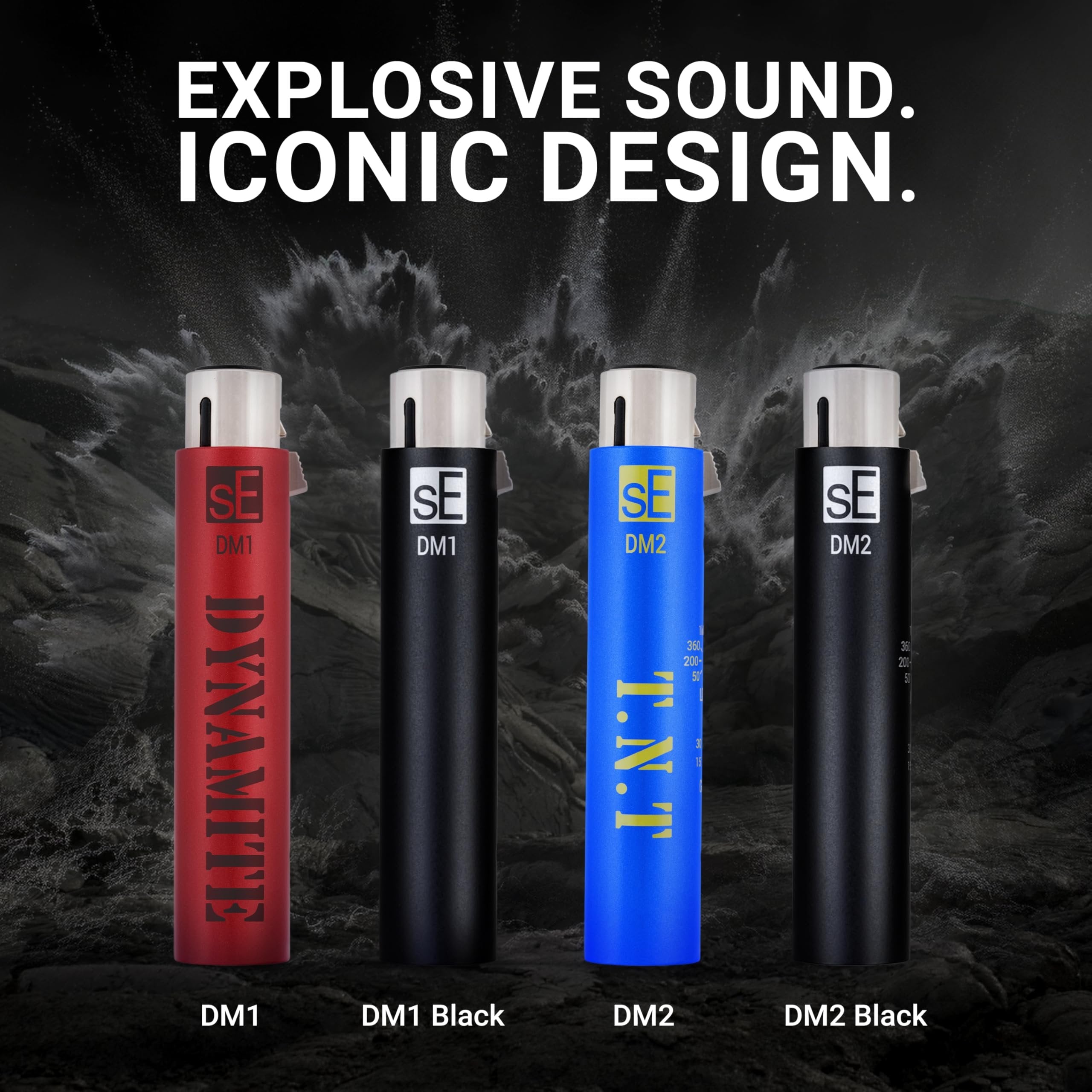 sE Electronics DM1 Dynamite Ultra-Slim Inline Microphone Preamp for Ribbon & Dynamic Microphones - Mic Preamp with +28dB Gain for Clean, Natural Sound - Ideal for Podcasting & Live Sound (Black)