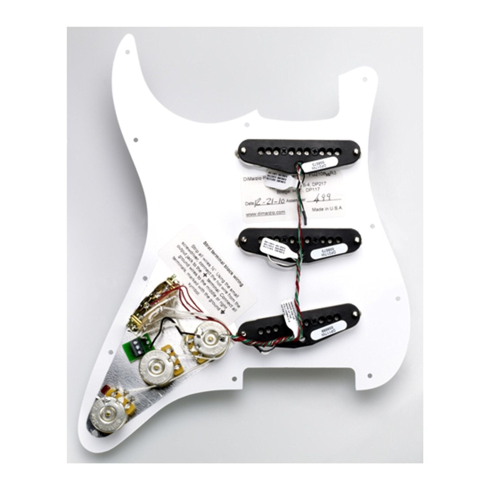 DiMarzio FG2108WA4 Pickguard Assembly, White, Area Model (415419416)
