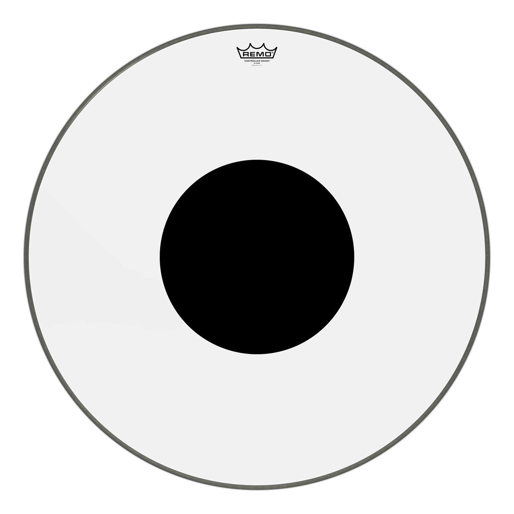 Remo CS-1330-10 Controlled Sound Clear Black Dot Bass Drumhead - Top Black Dot, 30