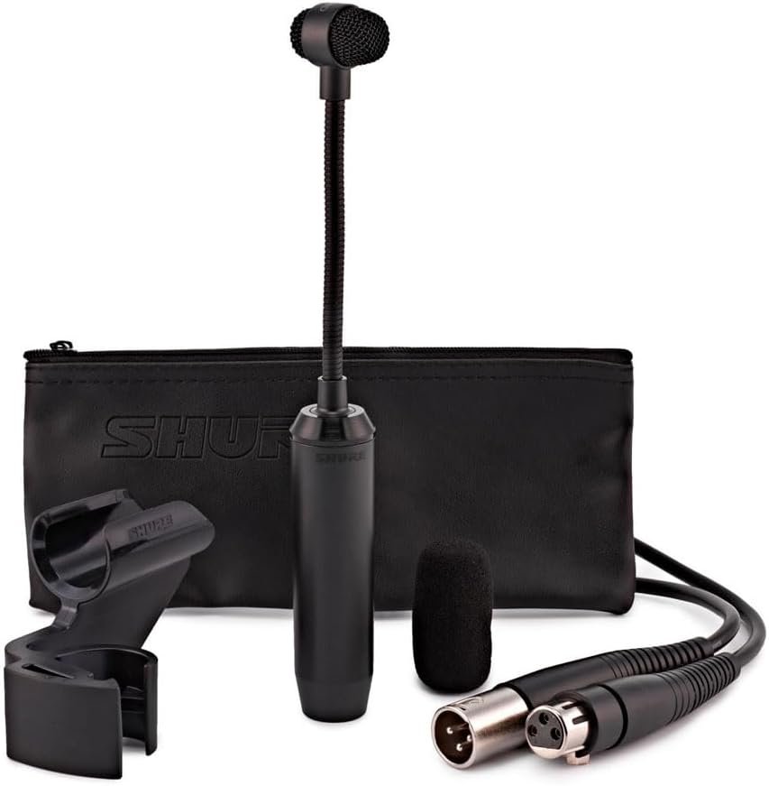 Shure PGA98D Condenser Microphone - with Cardioid Pick-up Pattern,Condenser Gooseneck Drum Microphone with AP98DM Drum Mount, No Cable (PGA98D-LC)