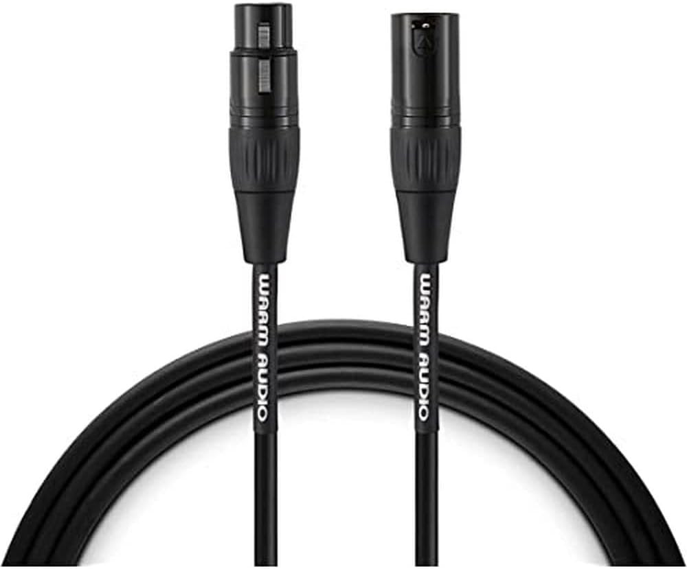 Warm Audio Pro Series XLR Female to XLR Male Microphone Cable - 10-foot, Black/Silver, (Pro-XLR-10')