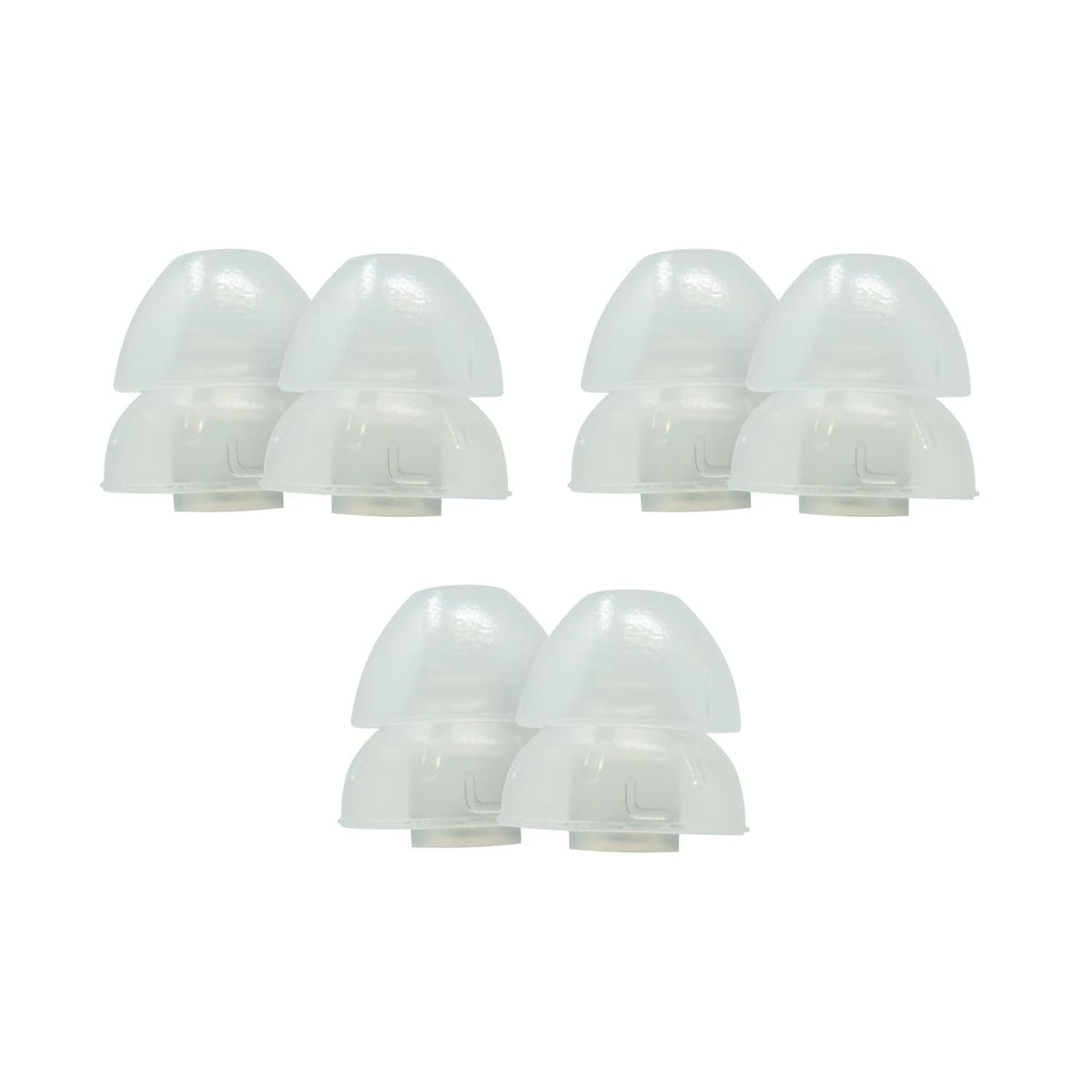 Etymotic Dual Flange Silicone Eartips, Clear - 6 Pack - Large Fit