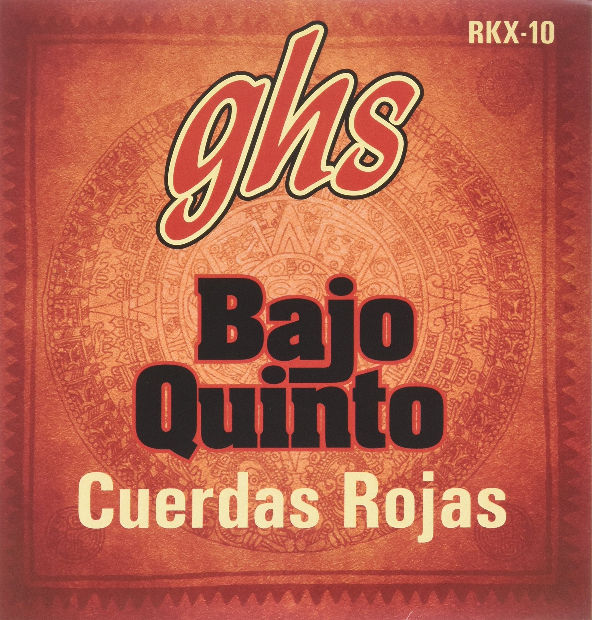 GHS Strings RKX-10 RED COATED STAINLESS STEEL BAJO QUINTO Strings, Loop End - Cuerdas Rojas