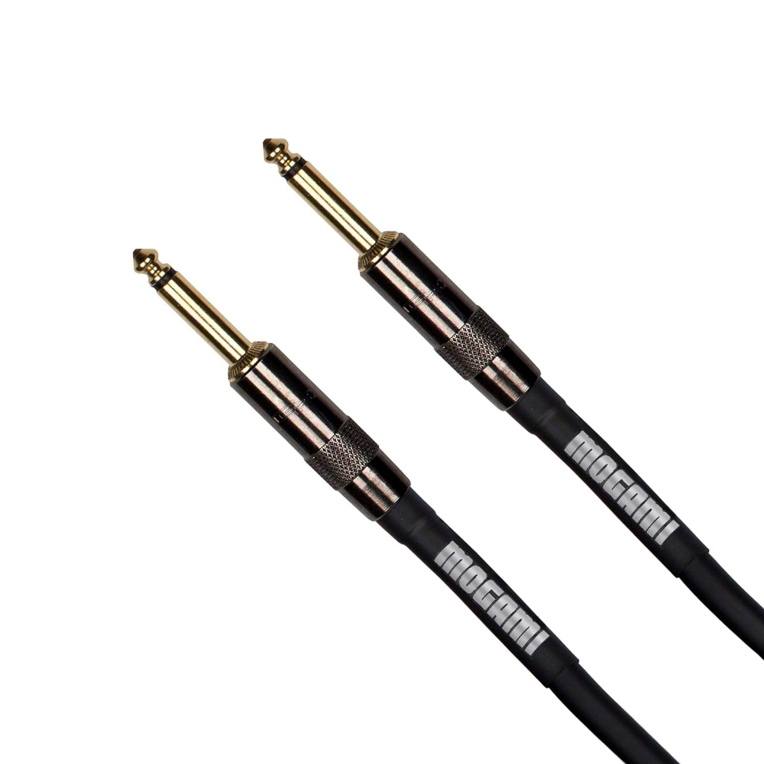 Mogami Platinum Instrument Cable, 1/4" TS Male Plugs, Gold Contacts, Straight Connectors