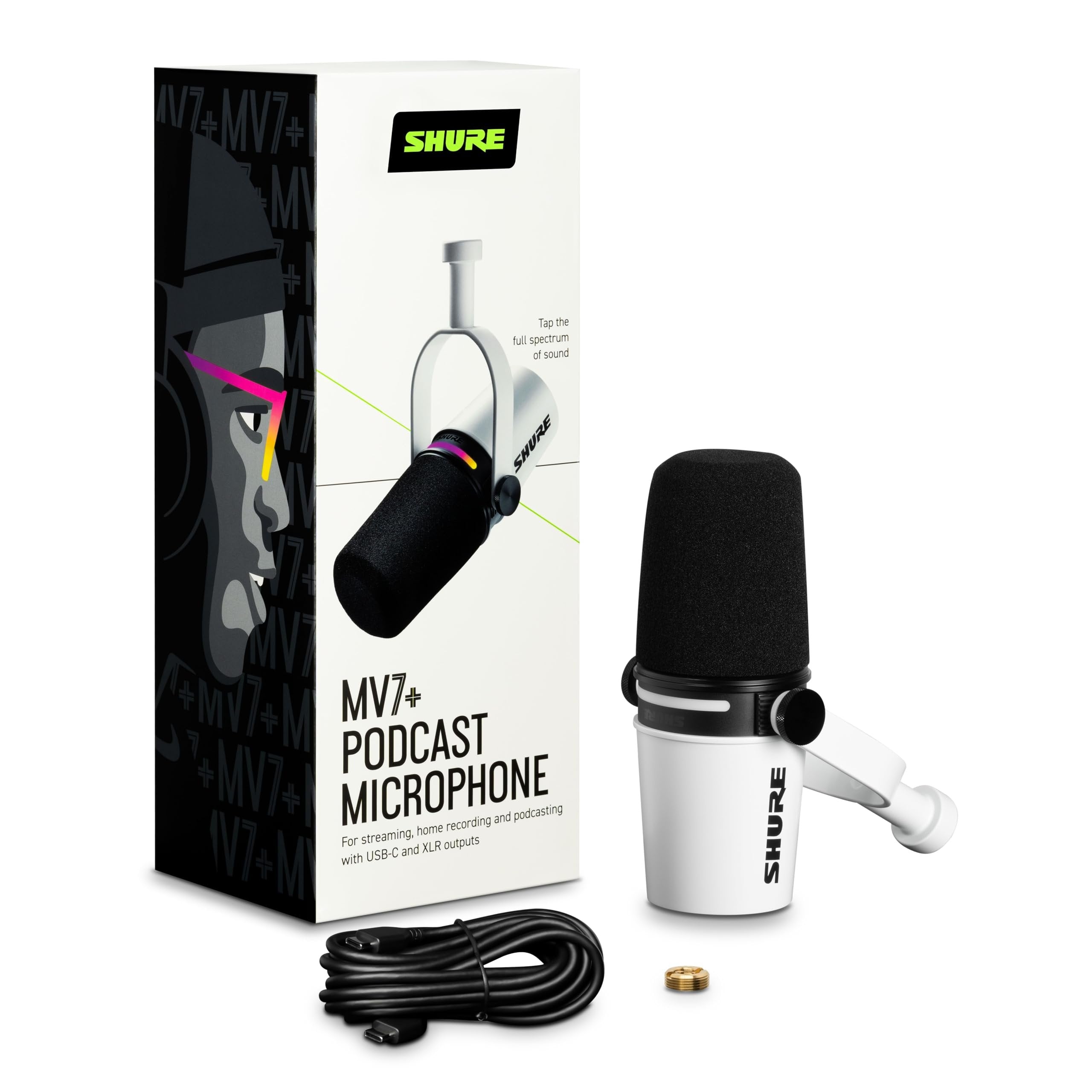 Shure MV7 USB Podcast Microphone - Silver