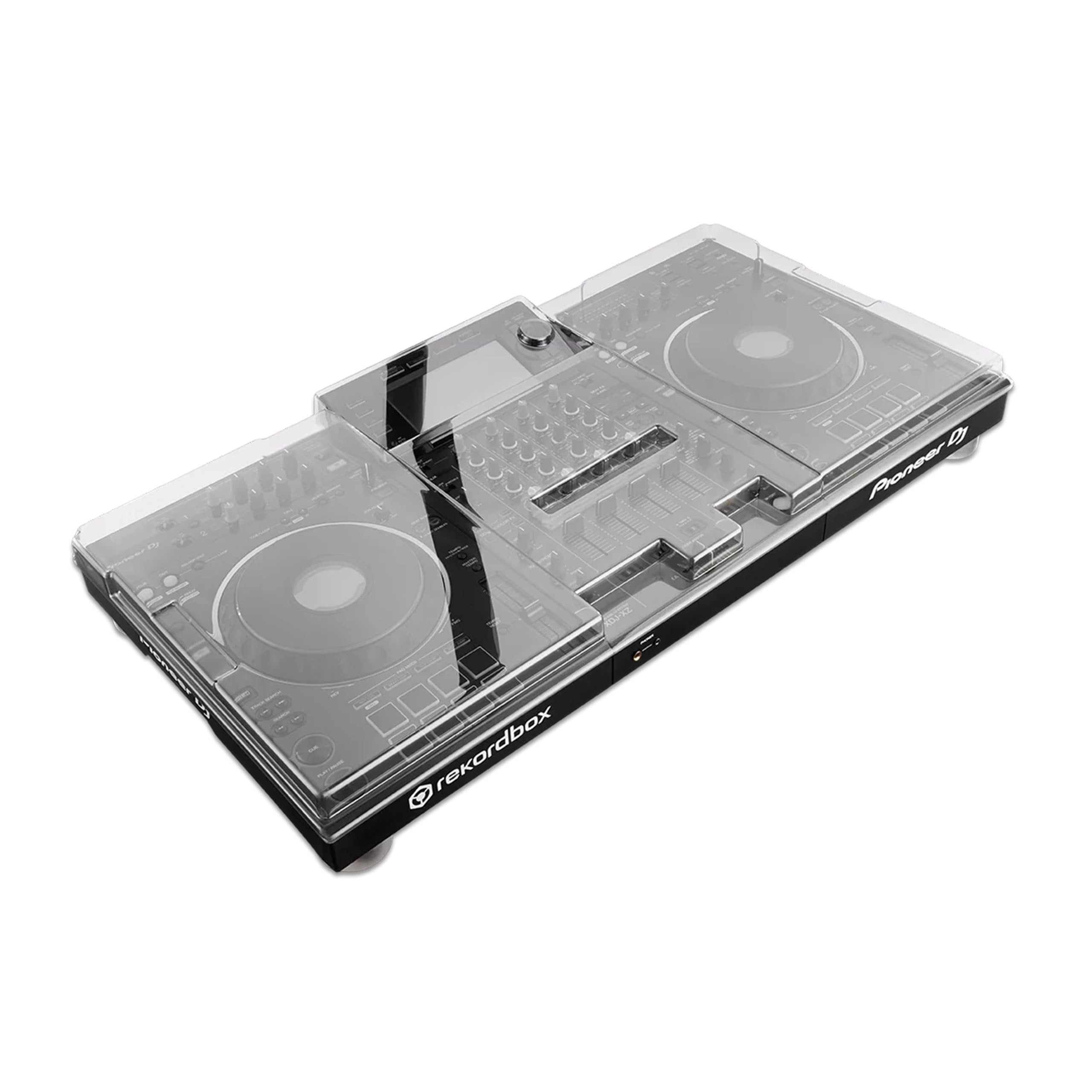 Decksaver DS-PC-XDJXZ Polycarbonate Cover for Pioneer XDJ-XZ DJ Controller Bundle with Polishing Cloth – Smoked/Clear Protection, Shields from Dust, Liquids & Impact, Fits Flight Cases