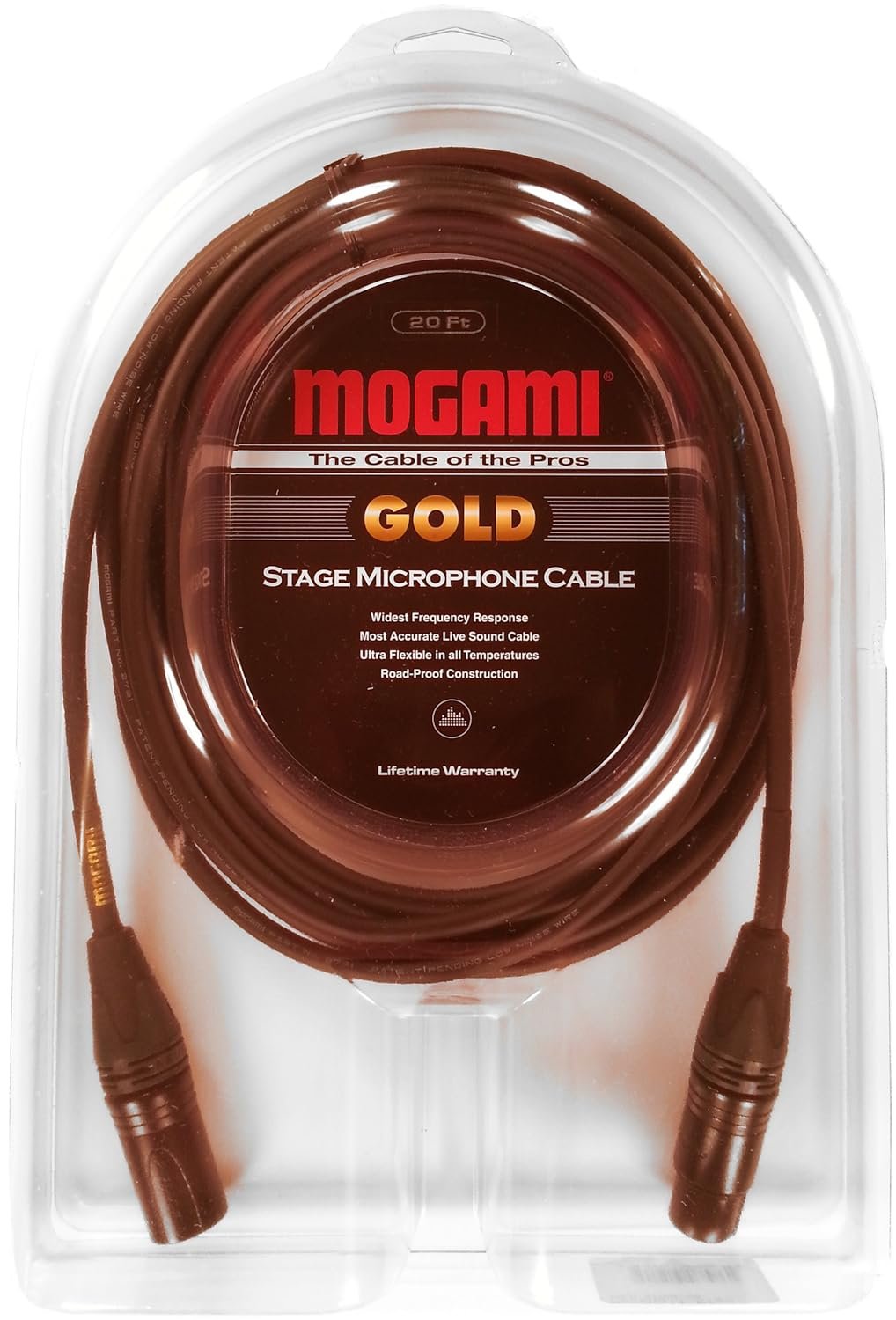 Mogami Gold STAGE Series XLR Microphone Cable, 3-Pin, XLR-F to XLR-M