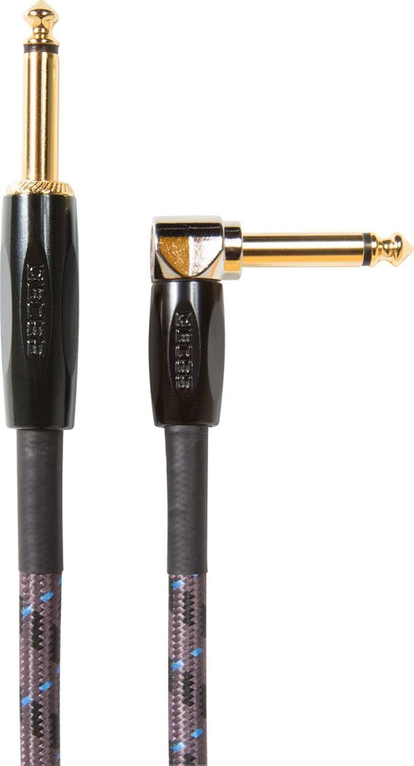 BOSS 10-Feet (3m) Instrument Cable, Straight/Angle ¼” Jack (BIC-10A)