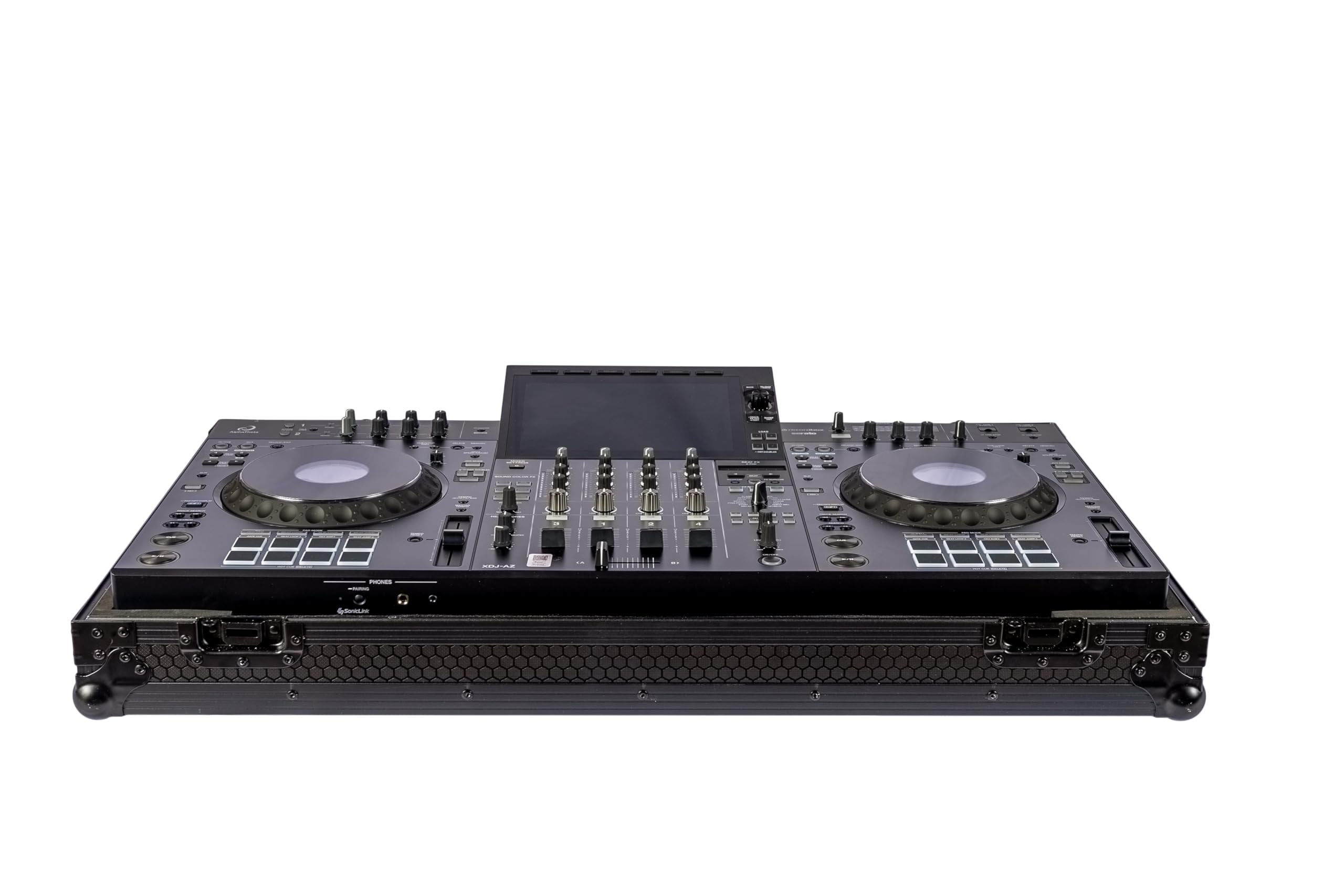 Headliner Pitch Black Low Profile Flight Case with Wheels Compatible with AlphaTheta XDJ-AZ All-in-One DJ System; Custom Fit All-Black DJ Controller Case, Rugged Design - Ideal for DJs On the Road