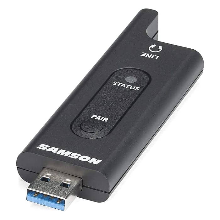 Samson SWXPD2BLM8 Lavalier USB Digital Wireless System with Lavalier Microphone and USB Stick Receiver, Works with Computers and Samson Expedition Portable PA Systems