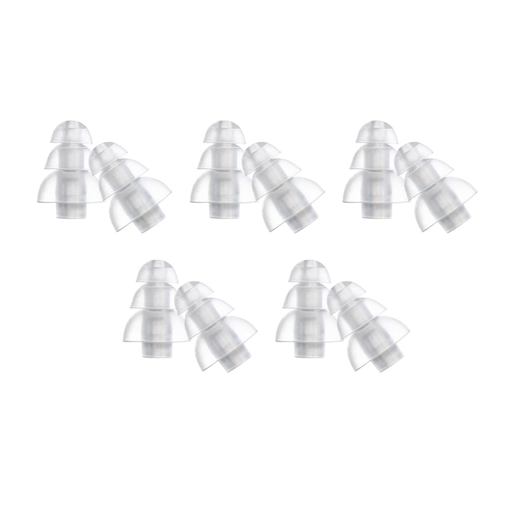 Etymotic Triple Flange Silicone Eartips, Clear - 10 Pack - Standard Fit