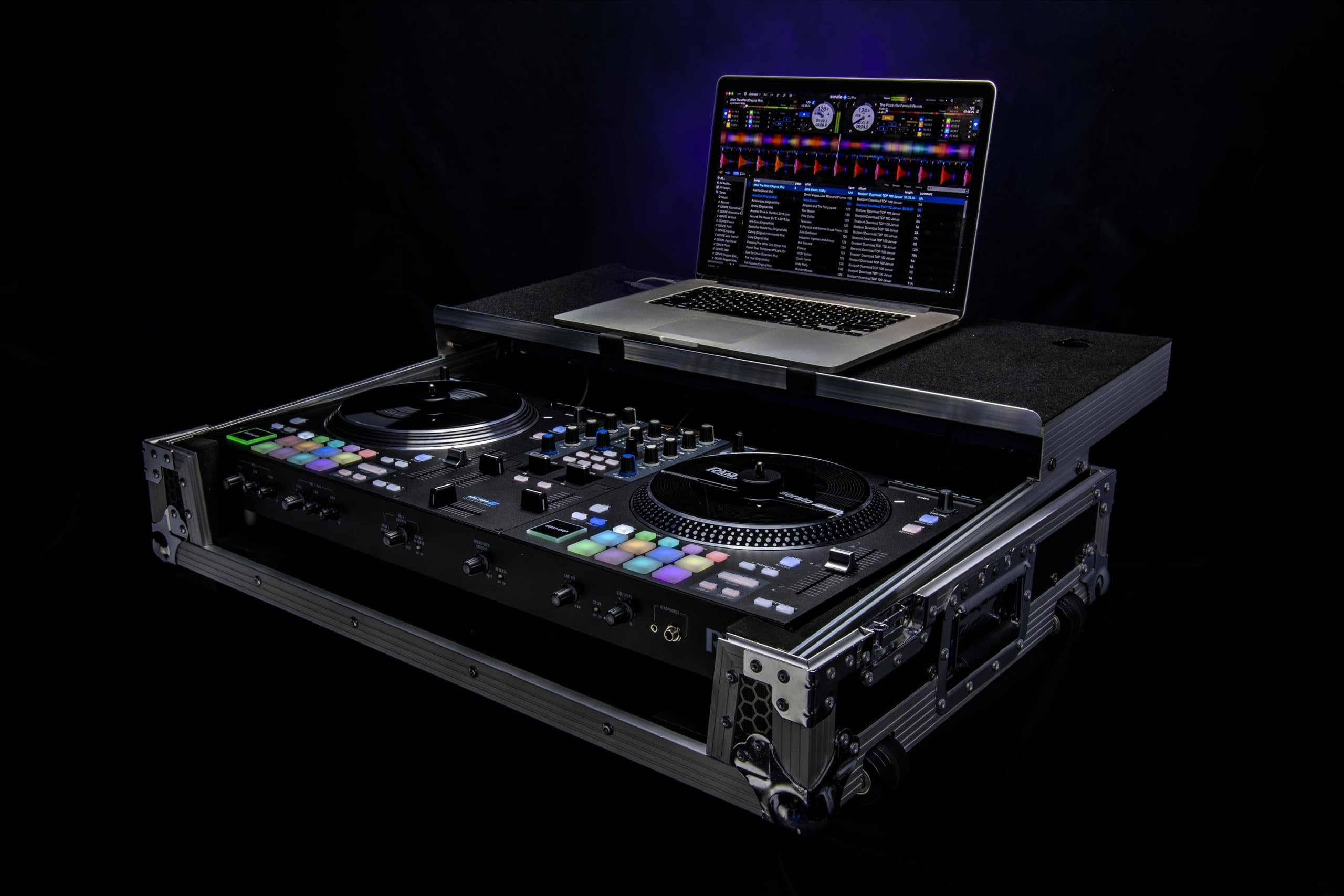 Headliner Flight Case Compatible with Rane One with Laptop Platform and Wheels