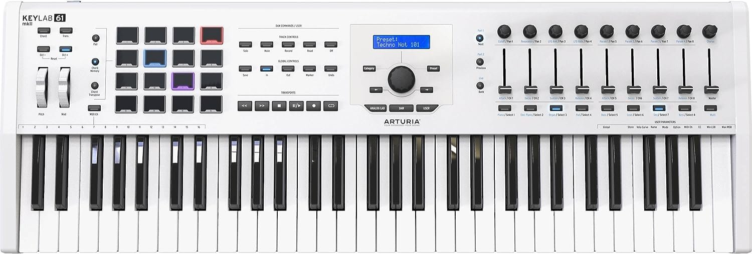 Arturia KeyLab 61 MkII - 61 Key Semi Weighted USB MIDI Keyboard Controller