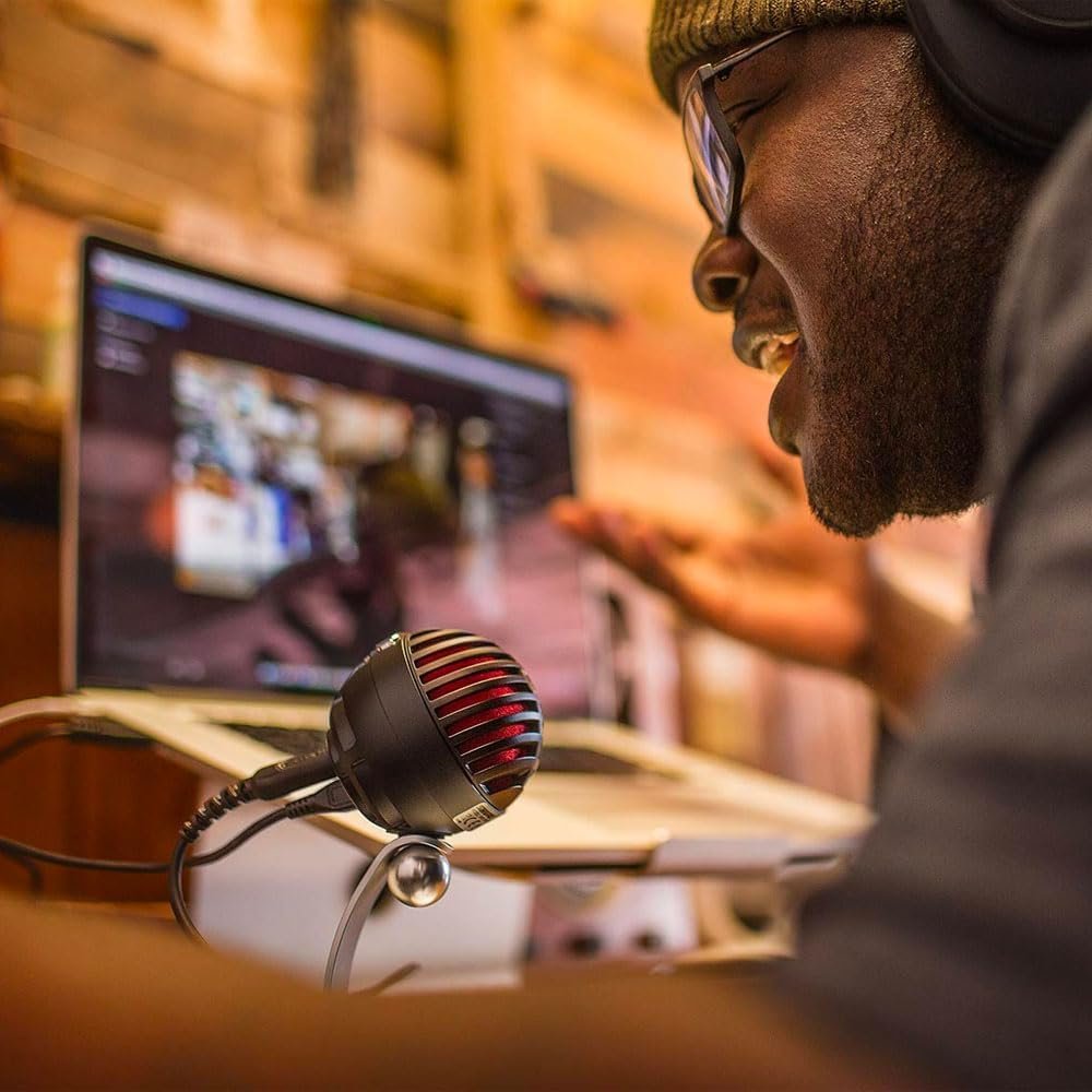 Shure MV5 Series USB Digital Condenser Microphone for Recording, Streaming, Podcasting, and Voice Communication