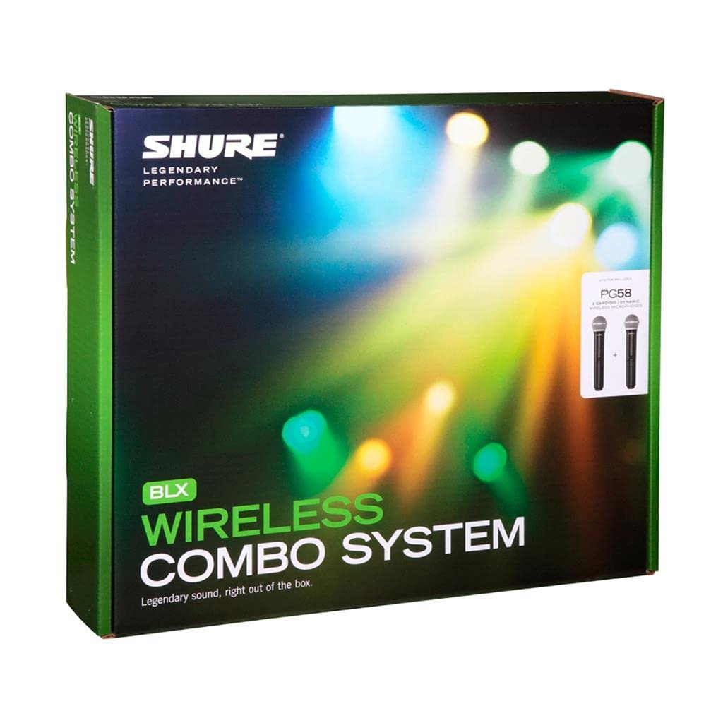 Shure BLX288/PG58 UHF Wireless Microphone System - Perfect for Church, Karaok...