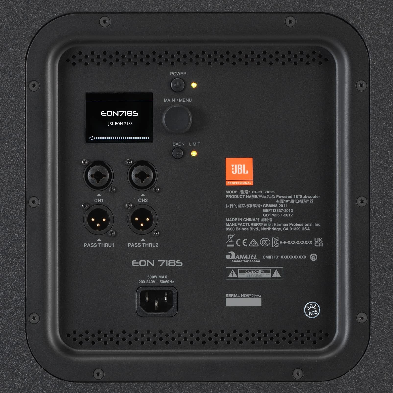 JBL Professional EON718S Powered PA Subwoofer with Bluetooth, 18-inch, Wired Electric, Black
