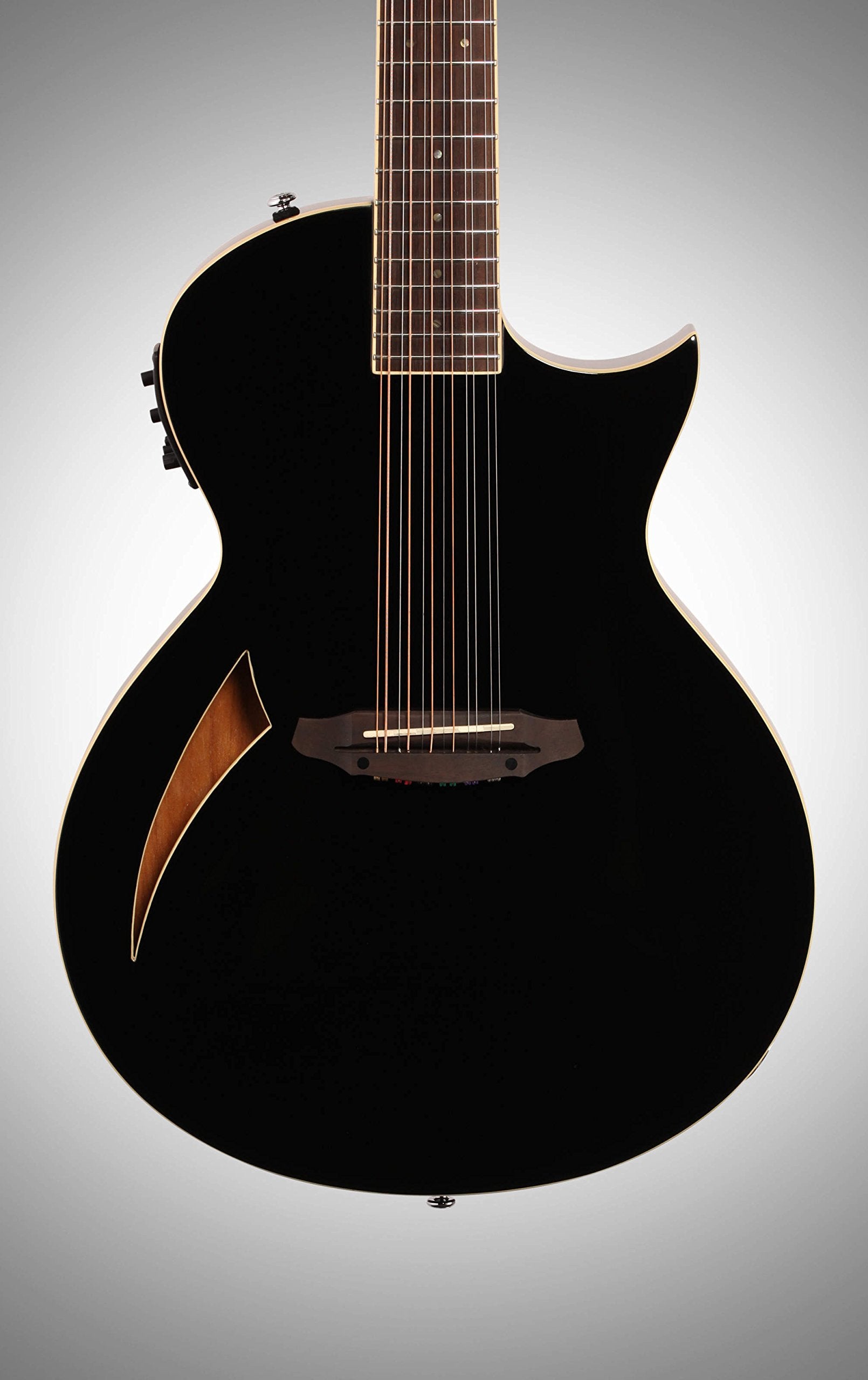 ESP LTD TL-12 Thinline 12-String Acoustic Electric Guitar, Black