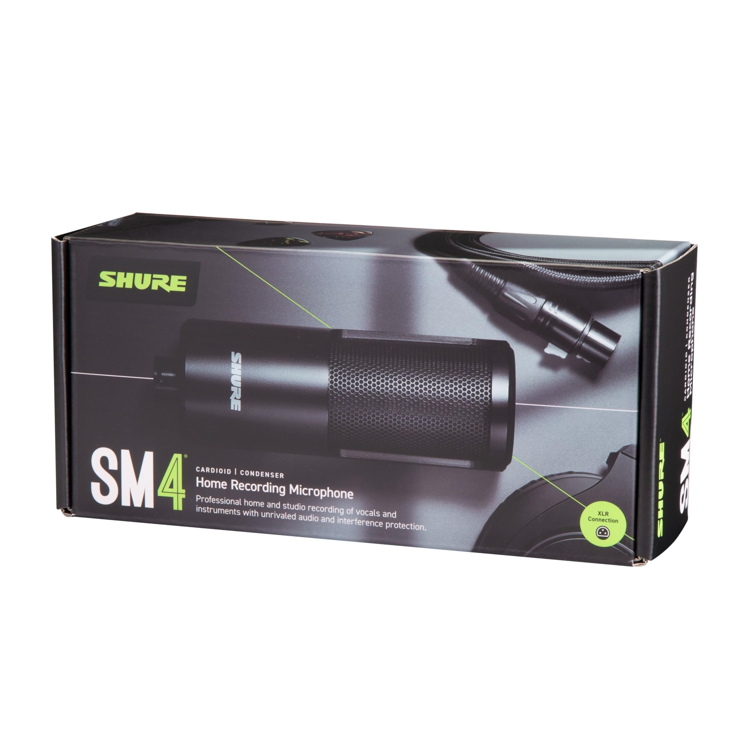 Shure SM4-K Studio Condenser Microphone – XLR Mic for Home Studio Recording, Vocals & Instruments with Mix-Ready Sound & All-Metal Construction, Black