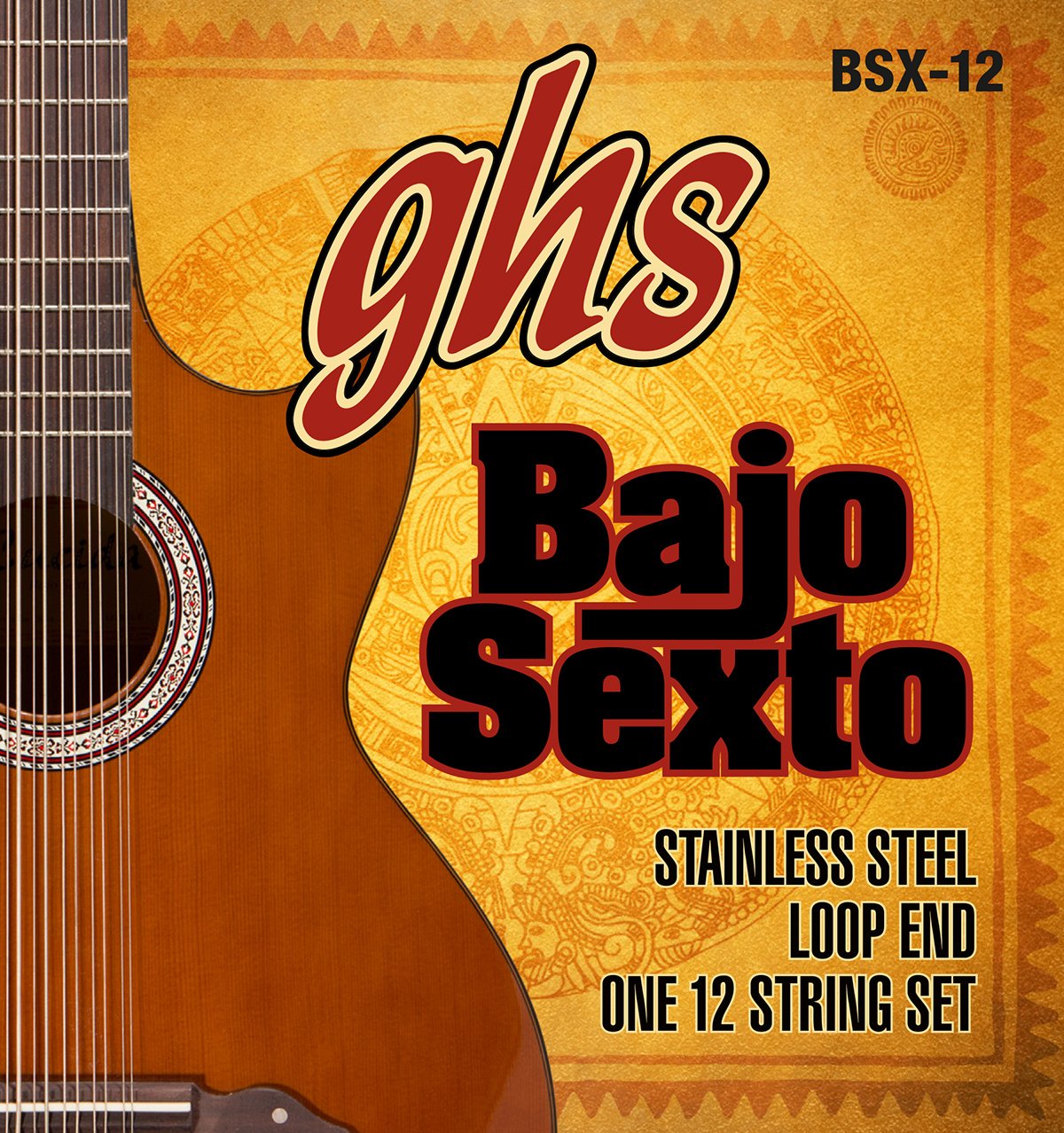 GHS Strings - Bajo Sexto Strings - Stainless Steel - Bright and Power Sound - 12 Strings - BSX-12 SET