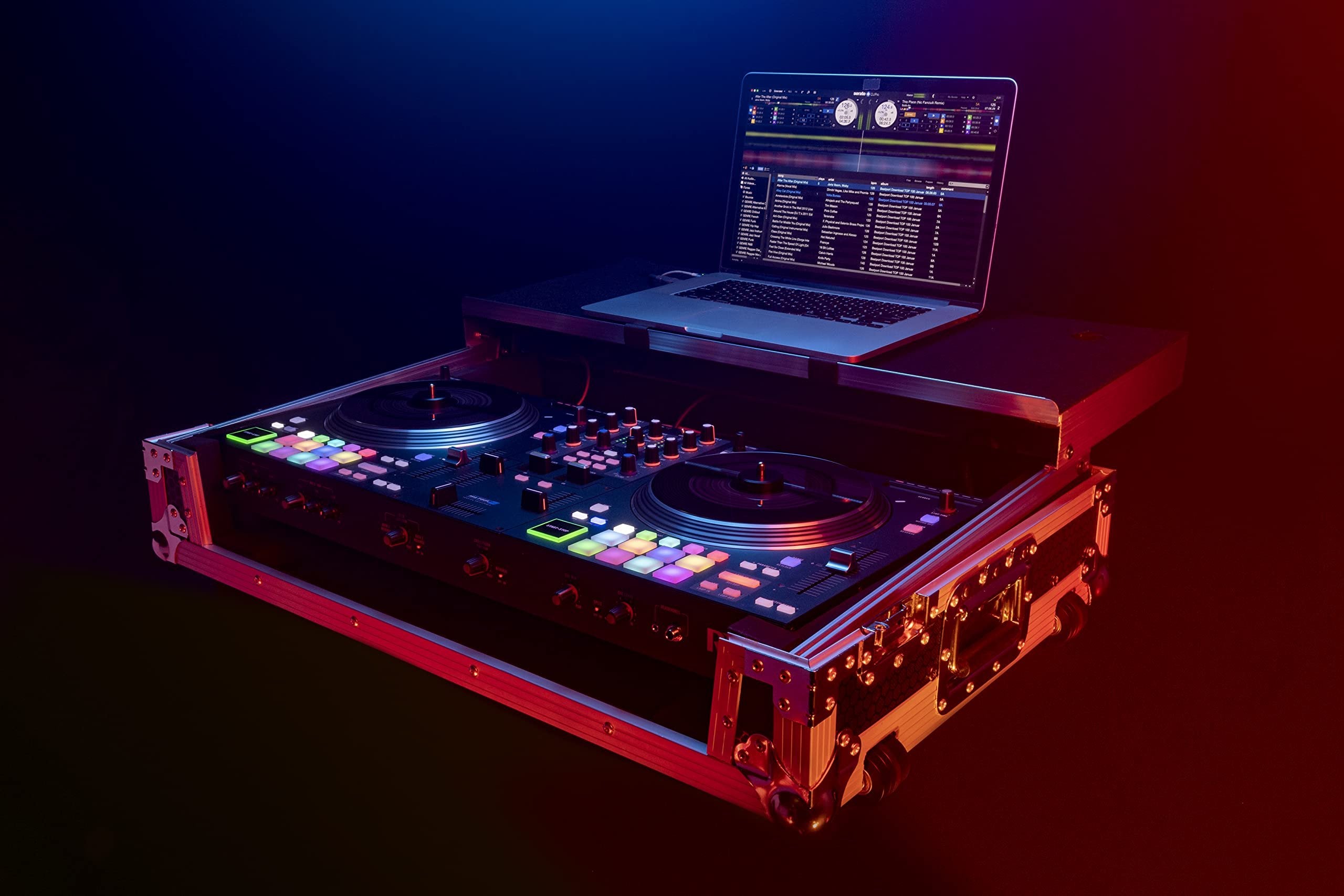 Headliner Flight Case Compatible with Rane One with Laptop Platform and Wheels