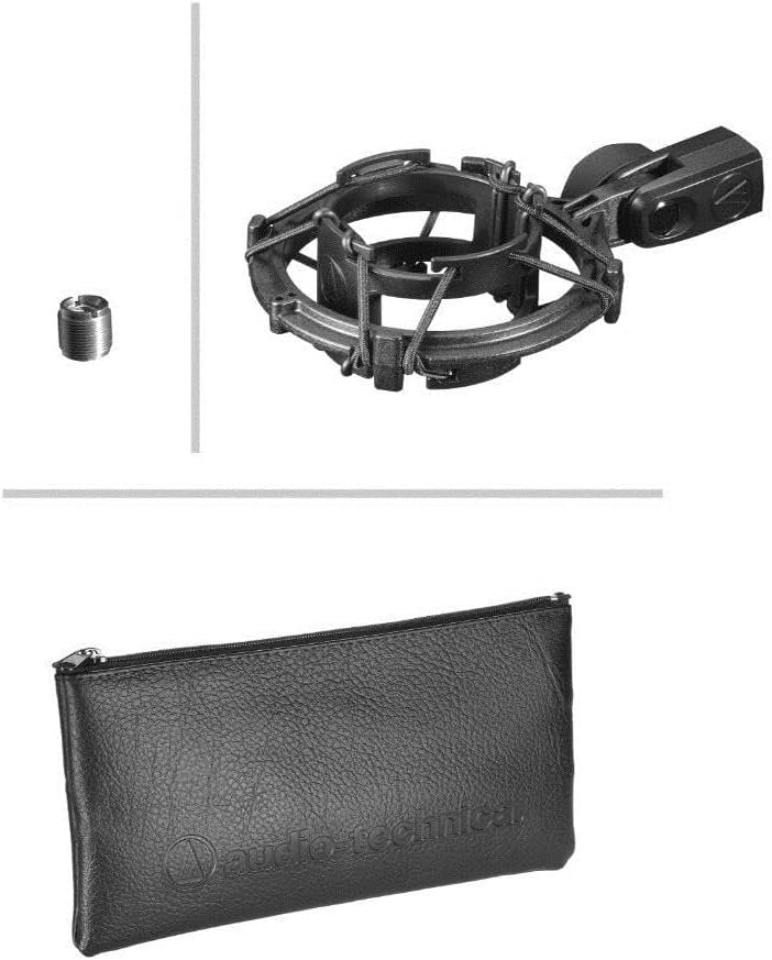 Audio-Technica AT2035PK Vocal Microphone Pack for Streaming/Podcasting, Includes XLR Mic, Adjustable Boom Arm, Shock Mount, & Monitor Headphones, Black