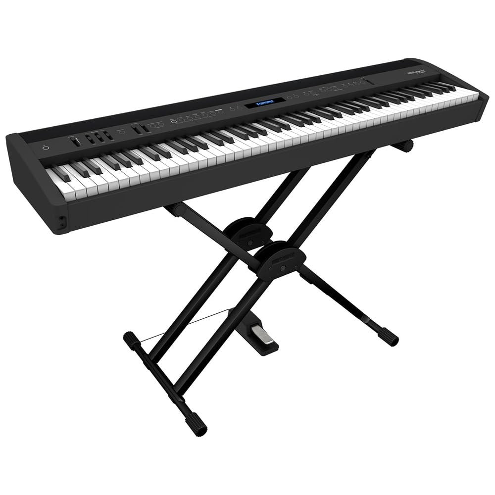 Roland FP-60X Digital Piano Black Bundle with Sustain Pedal & Polishing Cloth – Portable 88-Key Piano with SuperNATURAL Sound Engine, Bluetooth Connectivity & Built-In Stereo Speakers