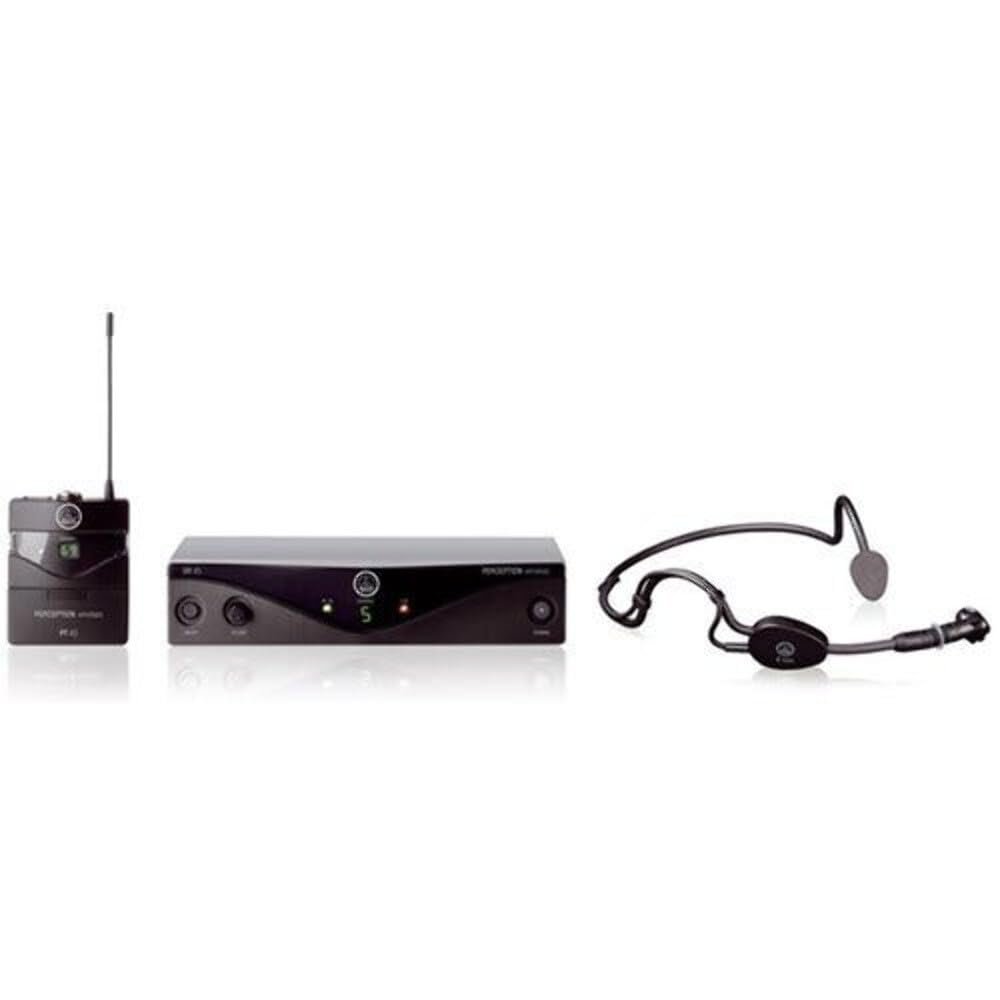 AKG Pro Audio Perception Wireless Microphone System with SR45 Stationary Receiver, PT45 Pocket Transmitter, and C544L Headworn Microphone- Sports Set (3248X00010)