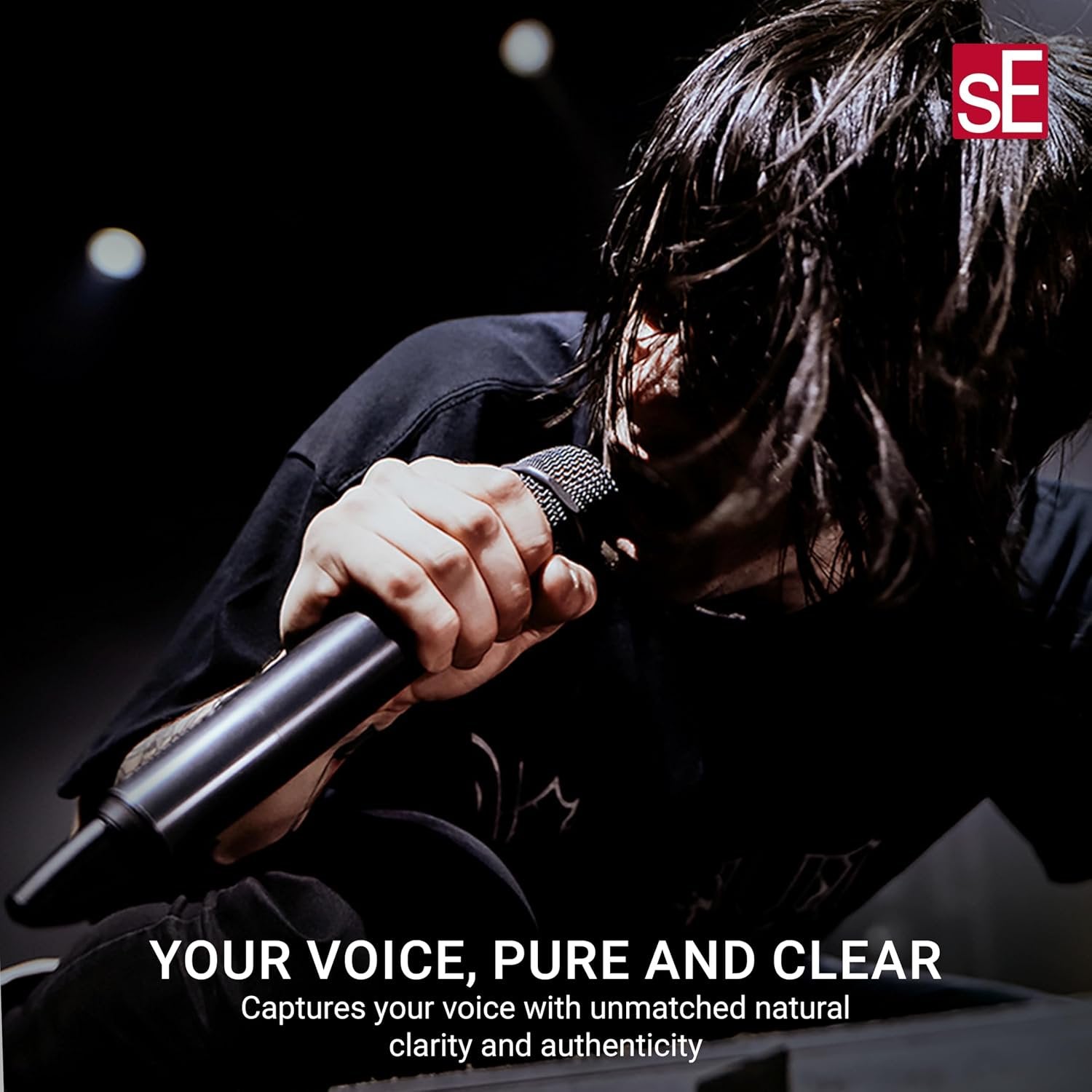 sE Electronics V7 MC2 Wireless Microphone Capsule - Compatible with Sennheiser Wireless Transmitters - Professional Dynamic Microphone for Singing, Speech & Music Studio Recording (Black w MP03 Pouch)