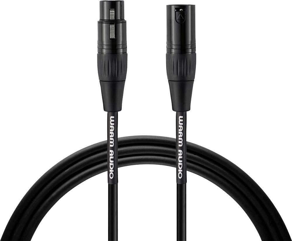 Warm Audio Pro Series XLR Female to XLR Male Microphone Cable - 10-foot, Black/Silver, (Pro-XLR-10')
