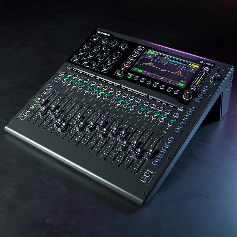 Allen & Heath Qu-5D 38-Channel Digital Mixer with Dante, 96kHz XCVI Core, 6 Multi-FX Engines, 7" Touchscreen, Motorized Faders, USB-C Interface & SD Recording