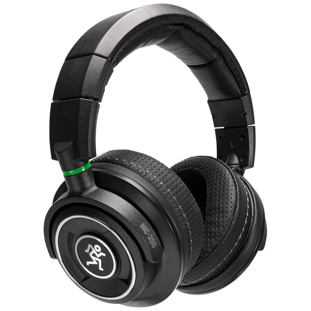 Liquid Audio Mackie MC-350 Professional Closed-Back Headphones Black Bundle with Pig Hog 25ft Headphone Extension Cable and Instrument Polishiing Cloth
