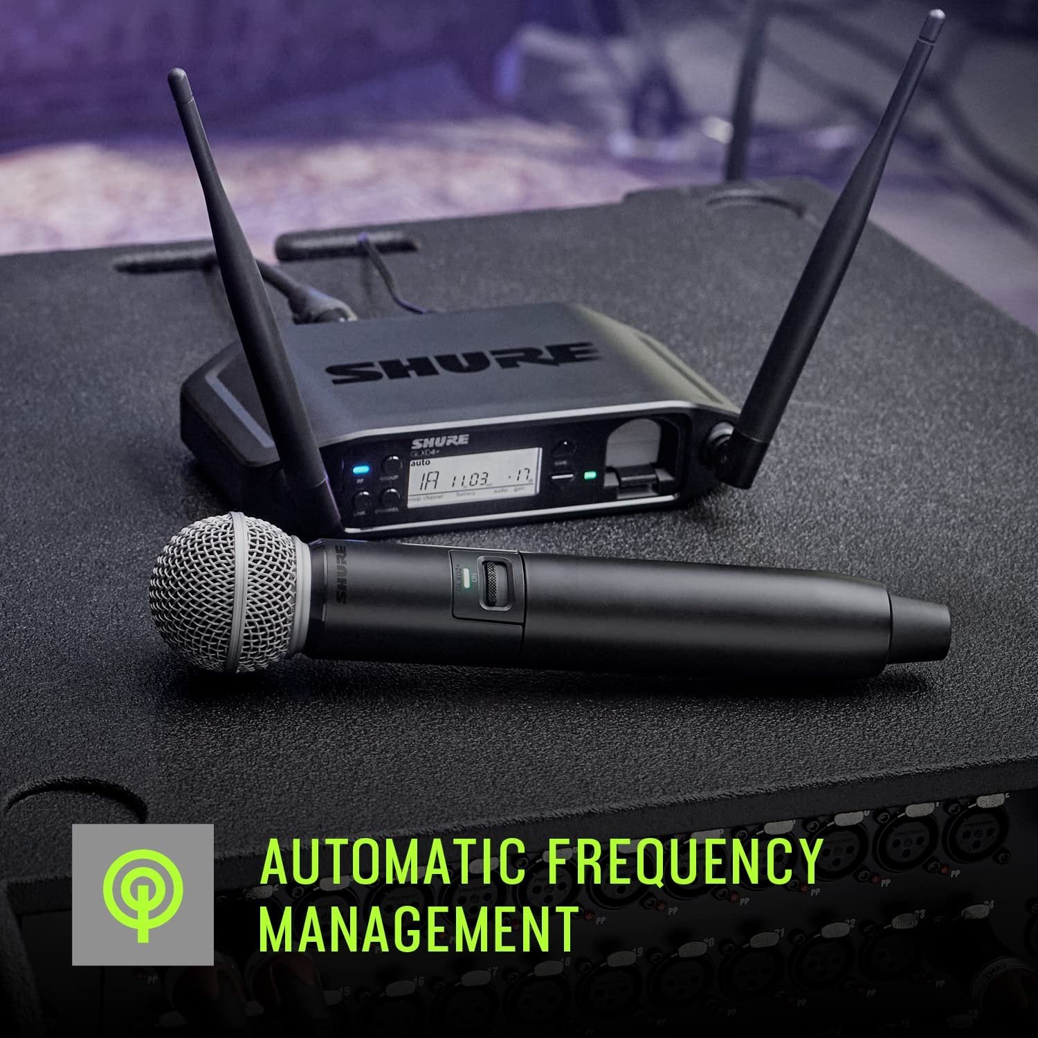 Shure GLXD14+/93 Dual Band Pro Digital Wireless Microphone System for Interviews, Presenting, Theater - 12-Hour Battery Life, 100 ft Range | WL93 Lavalier Mic, Single Channel Receiver (GLXD14+/93-Z3)