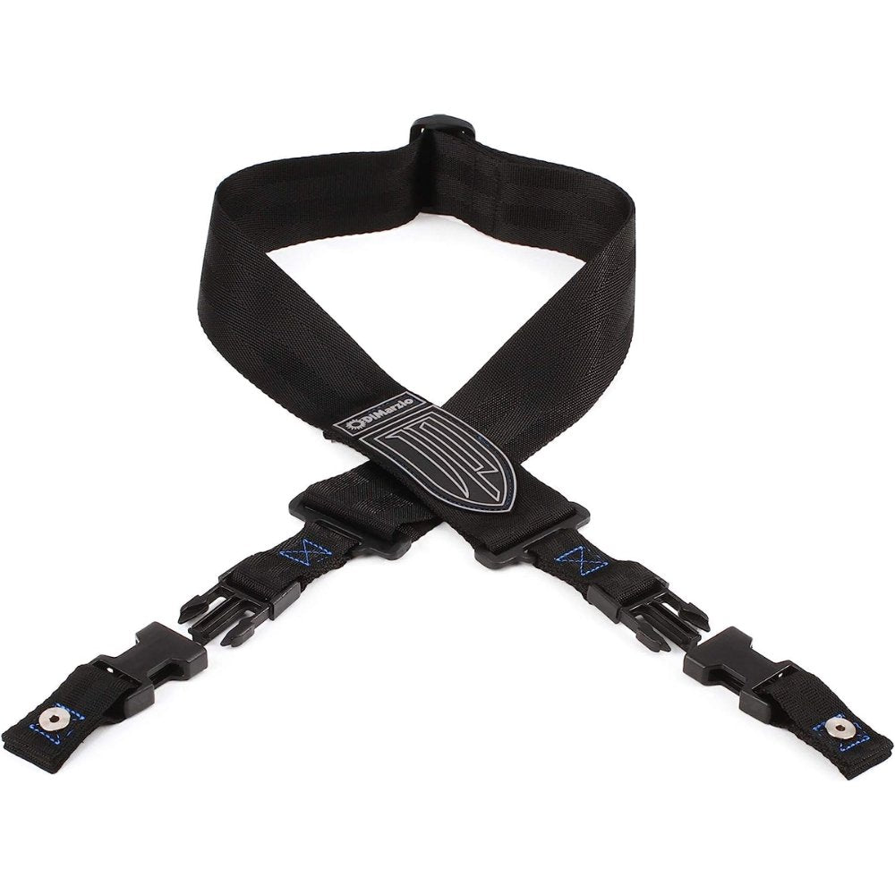 DiMarzio DD2420BK Custom Italian Leather ClipLock® Guitar Strap, Black Leather