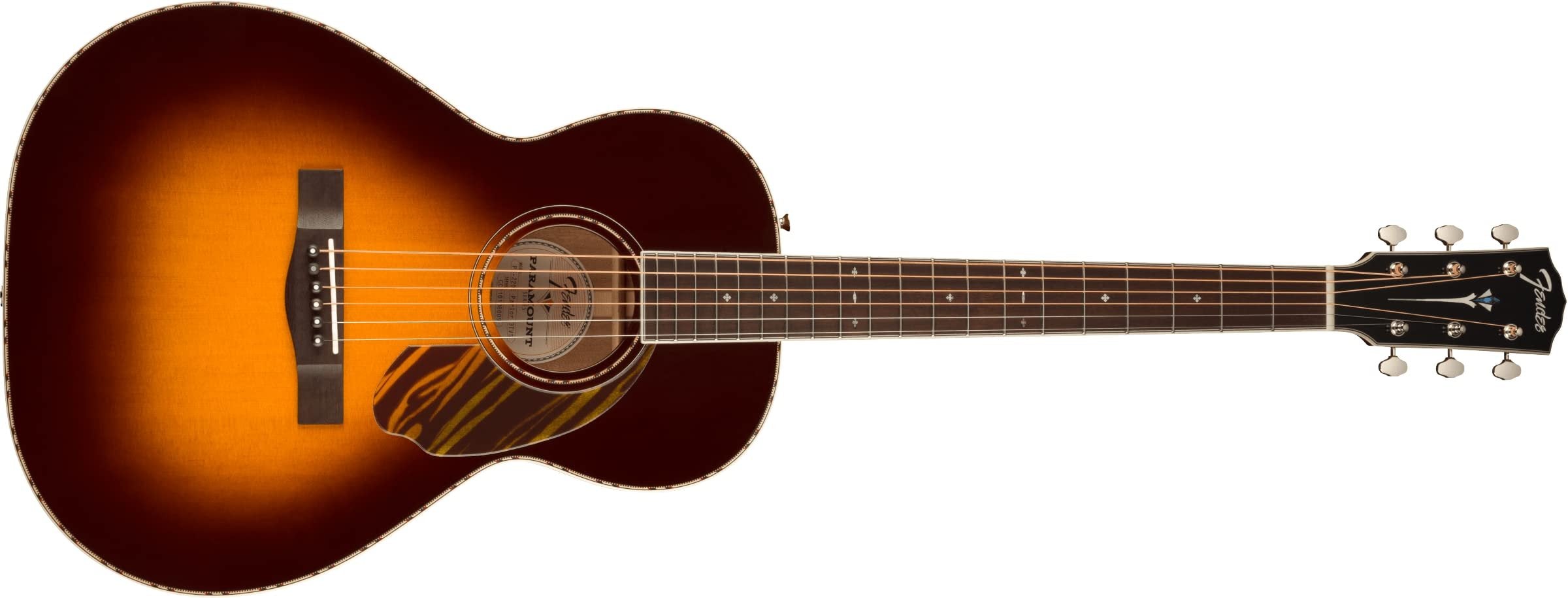 Fender Paramount PS-220E Parlor Acoustic Guitar, with 2-Year Warranty, 3-Color Vintage Sunburst, with Case