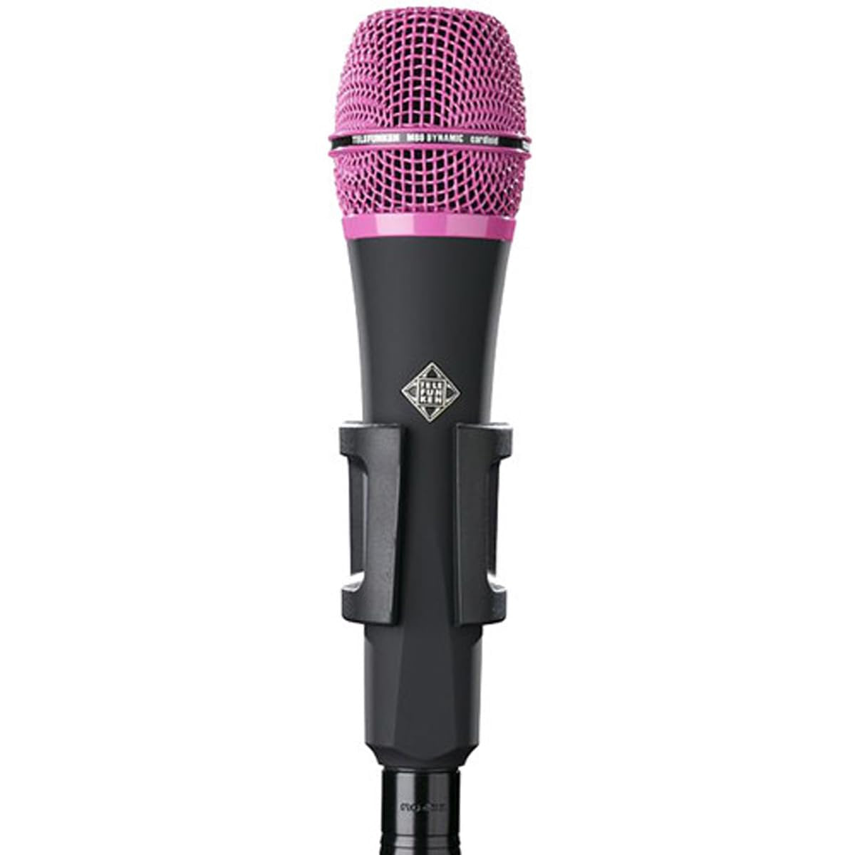 Telefunken M80 Custom Handheld Supercardioid Dynamic Vocal Microphone, Black Body with Pink Grille