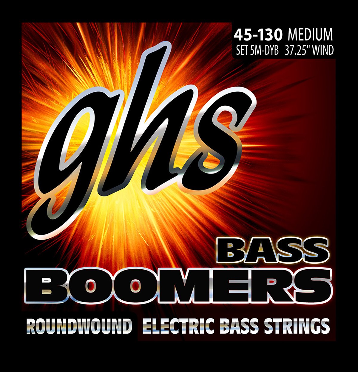 GHS Strings 5M-DYB 5-String Bass Boomers, Nickel-Plated Electric Bass Strings, Long Scale, Medium (45-130)