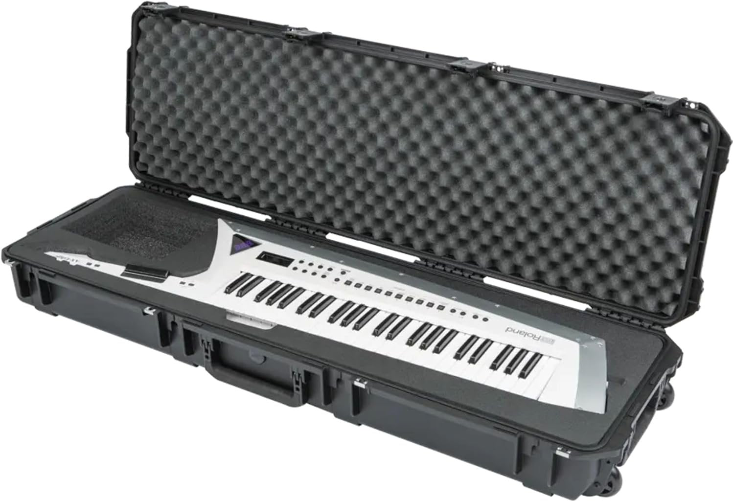 SKB iSeries Roland AX Edge Keytar Hard Case, Waterproof Polypropylene Shell with Foam Interior, TSA Latches and Wheels for Travel Protection