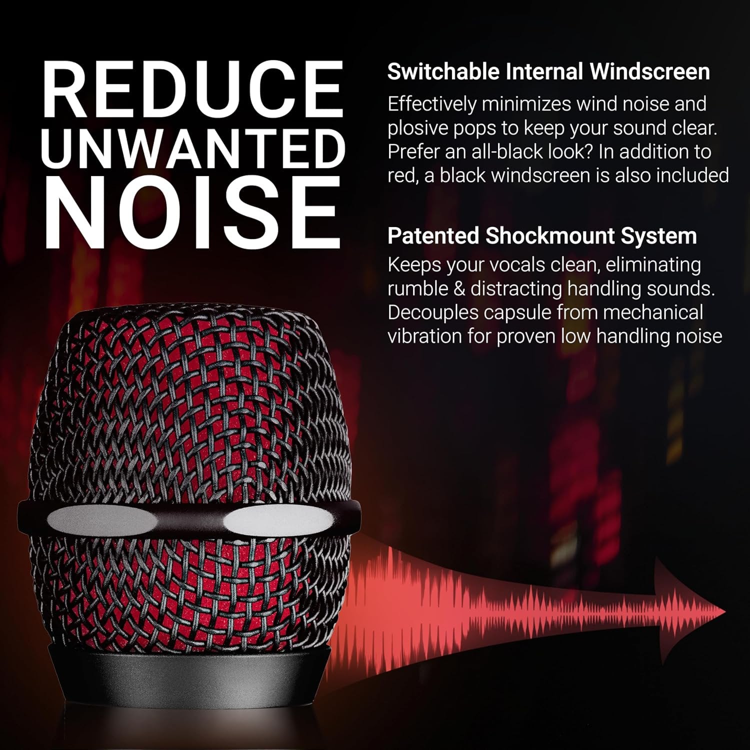 sE Electronics V7 MC2 Wireless Microphone Capsule - Compatible with Sennheiser Wireless Transmitters - Professional Dynamic Microphone for Singing, Speech & Music Studio Recording (Black w MP03 Pouch)