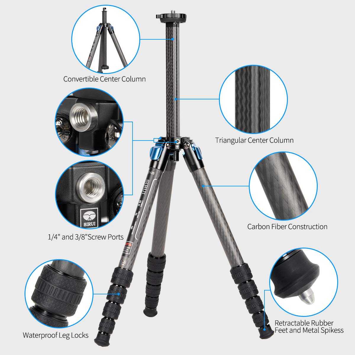 SIRUI ST Series Carbon Fiber Tripod with Triangular Center Column