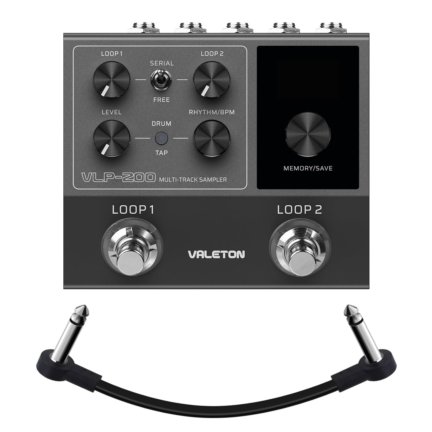 VALETON Looper Pedal Dual Track Stereo Looper for Guitar, Bass, Keyboard, Vocals Drum Machine 99 Project Storage spaces Software Support VLP-200(Included 1 PCS Additional 15 CM TS Cable)