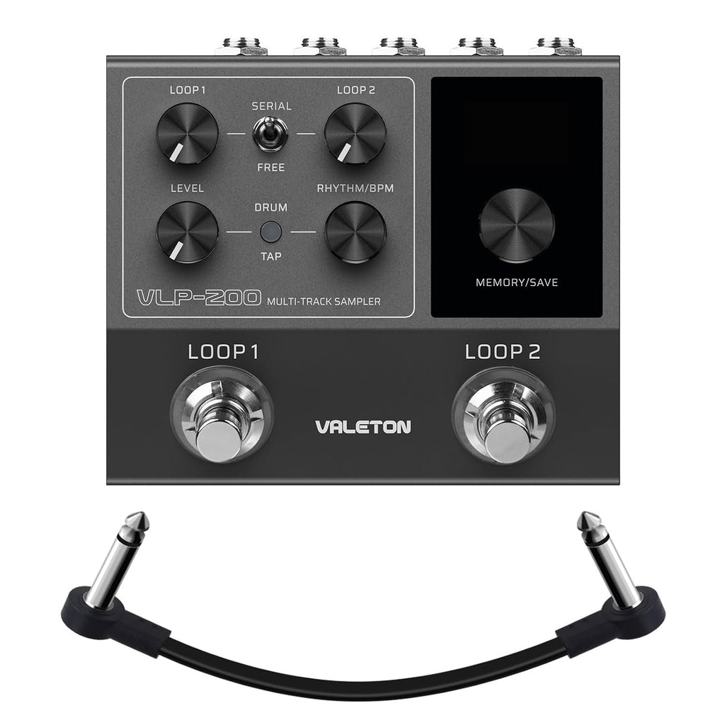 VALETON Looper Pedal Dual Track Stereo Looper for Guitar, Bass, Keyboard, Vocals Drum Machine 99 Project Storage spaces Software Support VLP-200(Included 1 PCS Additional 15 CM TS Cable)