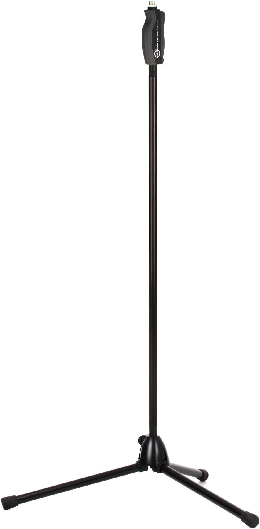 K&M König & Meyer One-Hand Microphone Stand – Soft-Touch Clutch, Adjustable Height