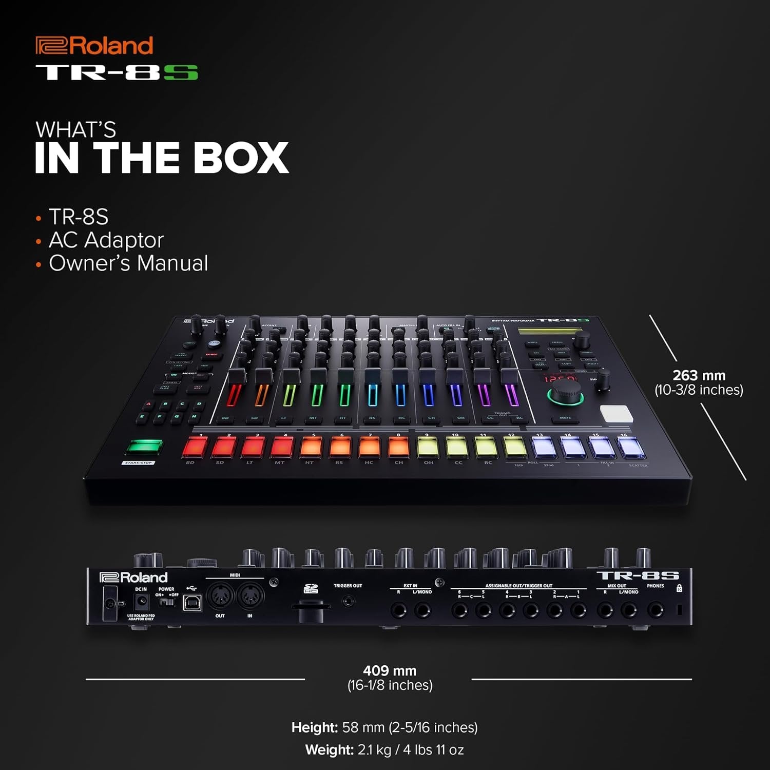 Roland Drum Machine – Compact Unit w/ TR Sounds, Samples, FM & FX