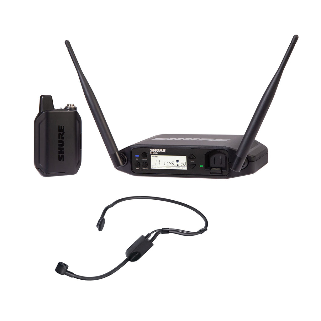 Shure GLXD14+/PGA31 Dual Band Pro Digital Wireless Microphone System - 12-Hour Battery Life, 100 ft Range | PGA31 Headset Mic, Single Channel Receiver (GLXD14+/PGA31-Z3)