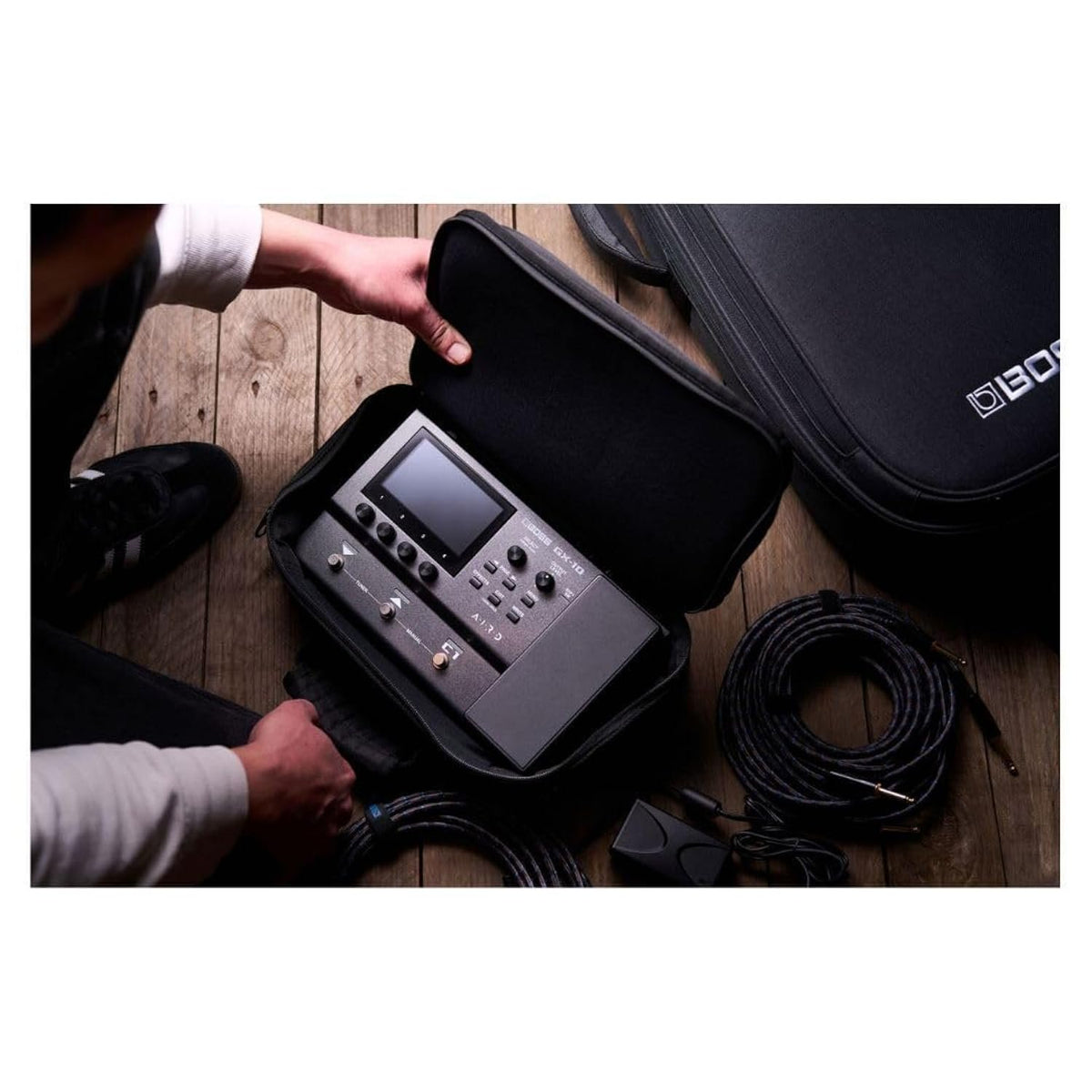 BOSS CB-BM-S | Compact Multi-Effects Case | Compatible GX-10, GT-1 & GT-1B | Lightweight & Durable | Thick Internal Padding | Adjustable Shoulder Strap | Versatile Accessory Pockets