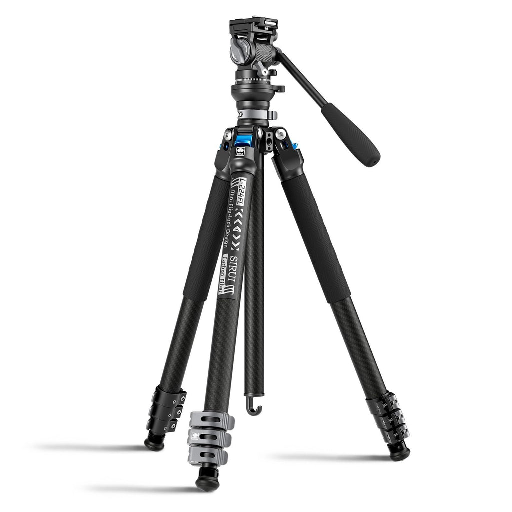 SIRUI Carbon Fiber Travel Tripod with Fluid Head, 60